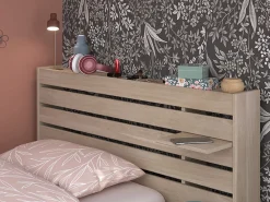 Lit 90 x 190/200 cm avec rangements - Coloris : Naturel - TENALIA><noscript><img width=