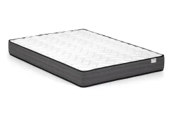 Lit 140 x 190 cm avec rangements - Coloris : Naturel et blanc + Sommier + Matelas - VARDIEL><noscript><img width=