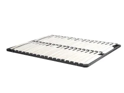 Lit 140 x 190/200 cm avec rangements - Blanc et naturel + Sommier - KINSELIA><noscript><img width=
