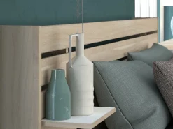 Lit 160 x 200 cm avec rangements - Coloris : Naturel + Sommier - TENALIA II><noscript><img width=