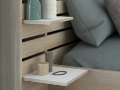 Vente-unique Lit 160 x 200 cm avec rangements - Coloris : Naturel - TENALIA II* Lit Avec Rangement