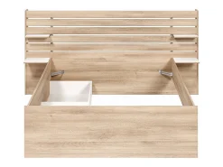 Lit 140 x 190/200 cm avec rangements - Coloris : Naturel + Sommier - TENALIA II><noscript><img width=