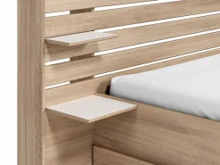 Lit 140 x 190/200 cm avec rangements - Coloris : Naturel + Sommier - TENALIA II><noscript><img width=