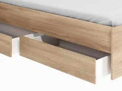 Lit 140 x 190/200 cm avec rangements - Coloris : Naturel + Sommier - TENALIA II><noscript><img width=