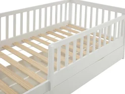 Lit 90 x 190 cm avec tiroir - Pin et MDF - Blanc + Matelas - PROVIATI><noscript><img width=