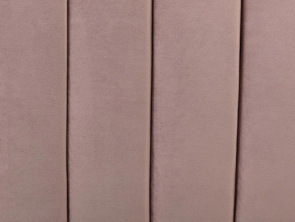 Vente-unique Lit 140 x 190 cm avec tête de lit ondulée - Velours - Vieux rose + Matelas - SAGALI* Lit Double