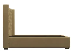 Vente-unique Lit 180 x 200 cm avec tête de lit capitonnée - Tissu - Beige + Matelas - MASSIMO II* Lit Double