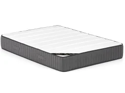 Vente-unique Lit 180 x 200 cm avec tête de lit capitonnée - Tissu - Beige + Matelas - MASSIMO II* Lit Double