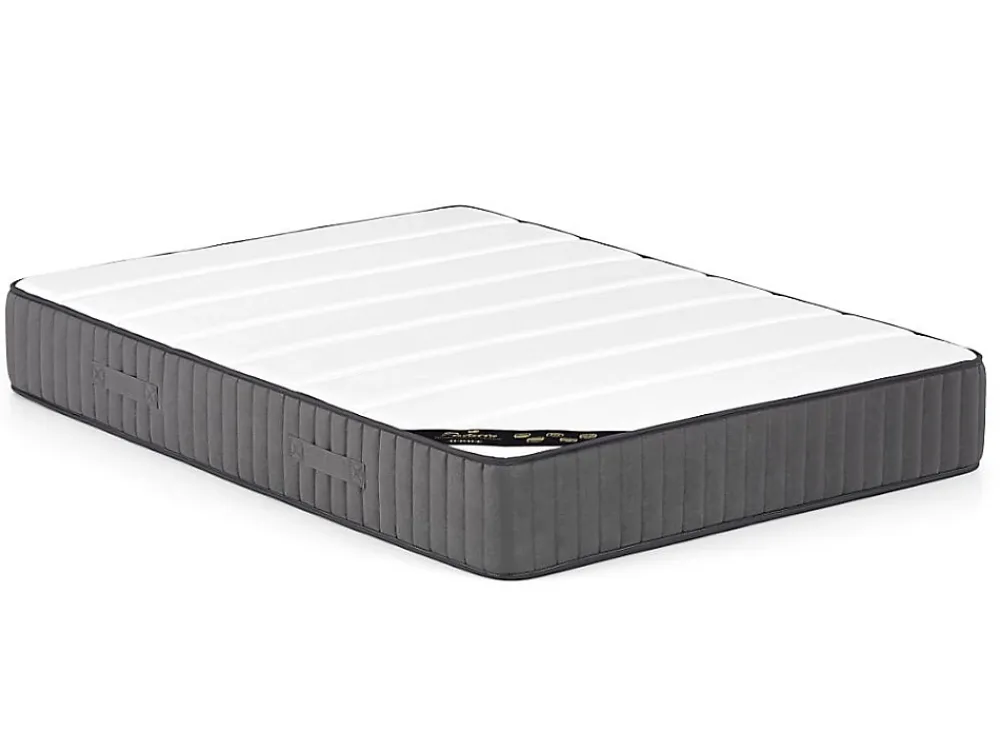 Vente-unique Lit 180 x 200 cm avec tête de lit capitonnée - Tissu - Beige + Matelas - MASSIMO II* Lit Double
