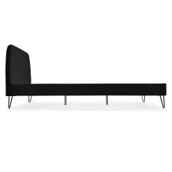 Lit 160 x 200 cm en velours noir et pieds noirs - PHOENIX><noscript><img width=