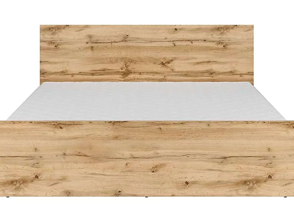 Pegane Lit adule 2 places 160x200 cm ,coloris Chêne wotan - Longueur 204,5 x Profondeur 165 x Hauteur 85,5cm* Lit Coffre