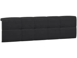 Pegane Lit adule 140x200 avec tête de lit capitonnée noir,sommier et rangement, coloris chêne Sonoma - L. 204,5 x P. 149 x H. 95/40,5 cm* Lit Coffre