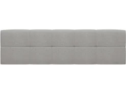 Lit adule 140x200 avec tête de lit capitonnée beige,sommier et rangement, coloris chêne Sonoma - L. 204,5 x P. 149 x H. 95/40,5 cm><noscript><img width=
