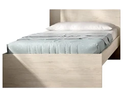 Lit adulte couchage 90X190 coloris naturel - Longueur 194 x Profondeur 95 x Hauteur 67 cm>Pegane Online