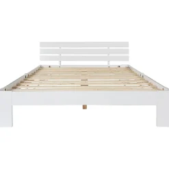 Blackcolors Lit Adulte Double Bois Massif 140x200cm Tête Lit Blanc* Tête De Lit