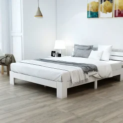 Blackcolors Lit Adulte Double Bois Massif 140x200cm Tête Lit Blanc* Tête De Lit