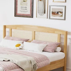 Lit Adulte Double 160x200cm Rotin 15 Lattes Pin Naturel>Blackcolors