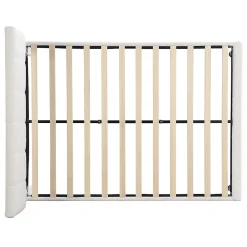 Gutent Lit adulte lit cadre à lattes en bois lit 140x190 cm lit rembourré lit pieds en fer Single sherpa beige* Lit Double