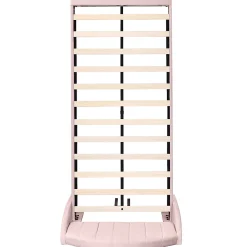 Gutent Lit adulte lit cadre à lattes en bois lit 90x200 cm lit rembourré Single velours rose* Lit Simple