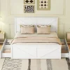 Lit adulte lit 160x200 cm avec 4 tiroirs Single pin blanc>Gutent Outlet