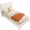 Gutent Lit adulte lit 90x200 cm lit plat lit rembourré Single blanc* Lit Simple
