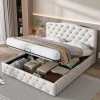 Lit adulte lit 140x200 cm lit rembourré hydraulique lit double pu blanc>Gutent Best