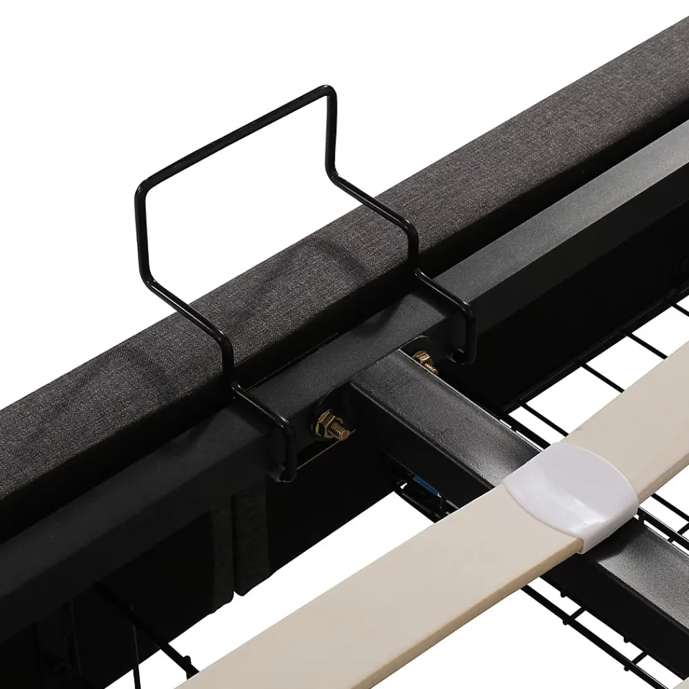 Gutent Lit adulte lit 160x200 cm lit rembourré hydraulique lit de rangement avec éclairage led lit double lin gris* Lit Avec Rangement