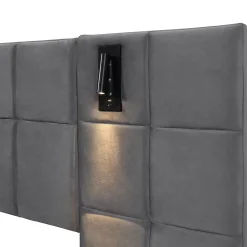 Lit adulte lit 160x200 cm lit rembourré hydraulique lit de rangement lit double velours gris><noscript><img width=