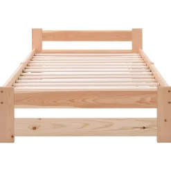 Lit adulte lit 90x200 cm lit sommier à lattes Single bois massif Neutral><noscript><img width=