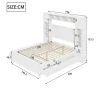 Gutent Lit adulte lit 140x200 cm lit sommier à lattes avec 4 tiroirs et armoire de rangement lit double bois massif blanc* Lit Avec Rangement