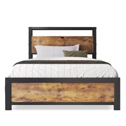 Lit adulte lit 90x200 cm lit tête de lit de rangement lit sommier à lattes lit en métal Single métal+mdf Neutral>Gutent Hot
