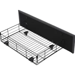 ModernLuxe Lit adulte rembourré 90x200 cm en lin - 2 tiroirs - avec fonction de charge et éclairage LED - Gris* Lit Avec Rangement