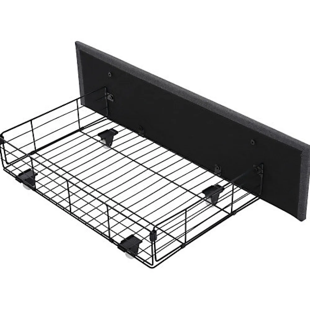 ModernLuxe Lit adulte rembourré 90x200 cm en lin - 2 tiroirs - avec fonction de charge et éclairage LED - Gris* Lit Avec Rangement