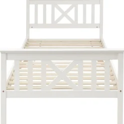 Blackcolors Lit Adulte Simple 90x200cm Bois Blanc* Tête De Lit