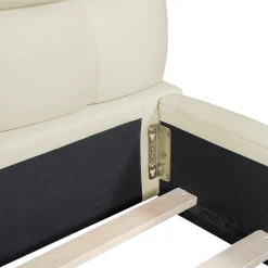 Lit adulte 140x200 cm, lit rembourré en lin, dossier moelleux, sommier à lattes, tête de lit, Beige><noscript><img width=