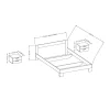 Meublorama Lit adulte 160x200 collection IRINA. Coloris gris clair et gris foncé* Lit Double