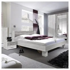 Meublorama Lit adulte 160x200 collection IRINA. Coloris gris clair et gris foncé* Lit Double