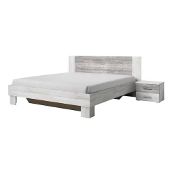 Meublorama Lit adulte 160x200 collection IRINA. Coloris gris clair et gris foncé* Lit Double