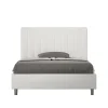 Lit Agueda en simili cuir blanc avec sommier tapissé 120x210>Ityhome Online