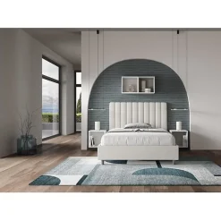 Lit Agueda en simili cuir blanc avec sommier tapissé 120x210><noscript><img width=