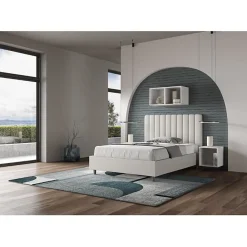 Lit Agueda en simili cuir blanc avec sommier tapissé 120x210><noscript><img width=