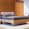 LIT ASTO avec chevets , blanc laqué et chêne clair 160x200 cm>Azura Home Design Best