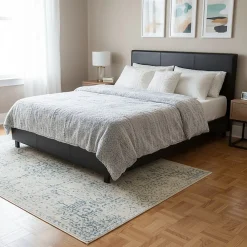 Lit ATLANTA 160x200 + 1 sommier + 1 matelas CARLTON / Noir>Weber Industries