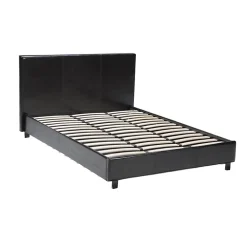 Lit ATLANTA 160x200 + 1 sommier + 1 matelas CARLTON / Noir><noscript><img width=