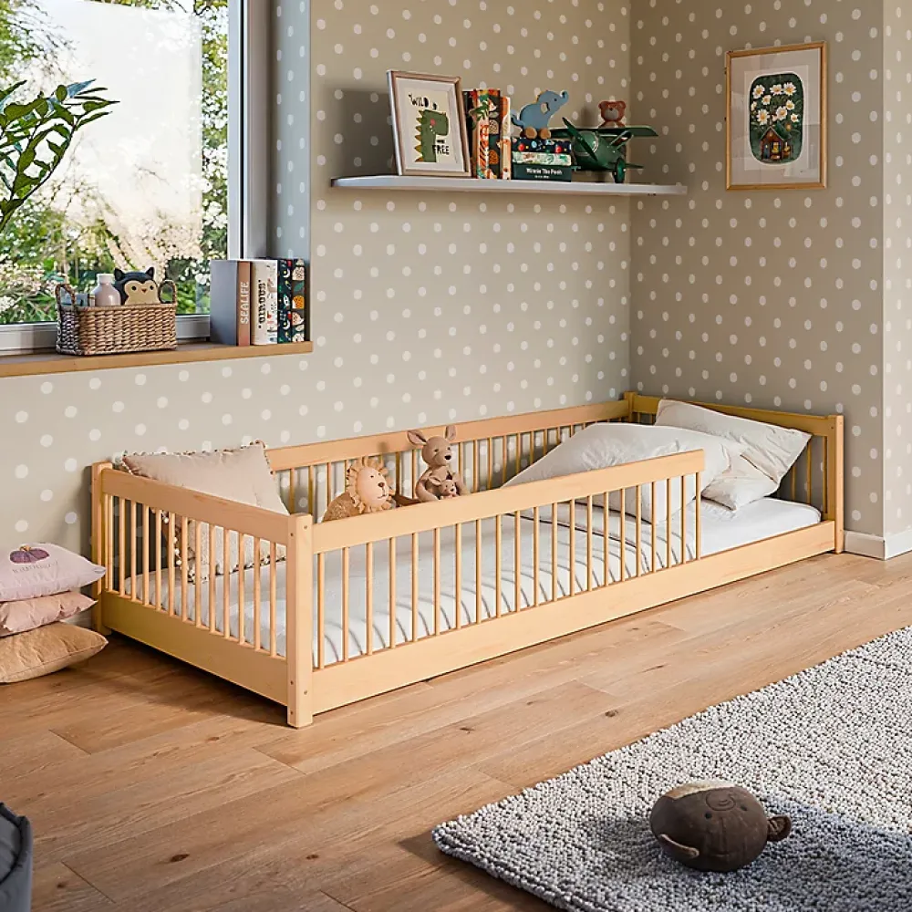 Petits-Meubles Lit au sol 90x200 sommier inclus Tamara Bois*Enfant Lit Enfant