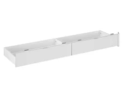 Lit avec 4 tiroirs 140 x 190 cm - Coloris : Blanc brillant et naturel - VELONA><noscript><img width=