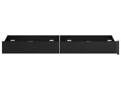 Vente-unique Lit avec 4 tiroirs 140 x 190 cm - Coloris : Naturel et noir + Sommier + Matelas - VELONA* Lit Avec Rangement