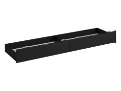 Vente-unique Lit avec 4 tiroirs 140 x 190 cm - Coloris : Naturel et noir + Sommier + Matelas - VELONA* Lit Avec Rangement
