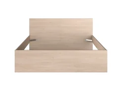 Vente-unique Lit avec 2 tiroirs 160 x 200 cm - coloris : Naturel et beige + Sommier - VELONA* Lit Avec Rangement