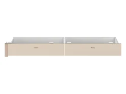 Vente-unique Lit avec 2 tiroirs 160 x 200 cm - coloris : Naturel et beige + Sommier - VELONA* Lit Avec Rangement